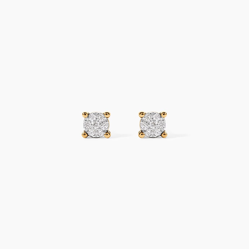 Boucles D'oreilles Puces Kate Or Jaune Diamant - Boucles d'oreilles mariage Femme | Marc Orian