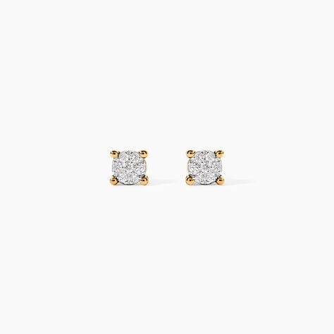 Boucles D'oreilles Puces Kate Or Jaune Diamant - Boucles d'oreilles mariage Femme | Marc Orian