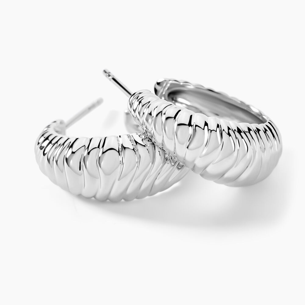 Cr&eacute;oles Oksanne Argent Blanc - Cr&eacute;oles Femme | Marc Orian