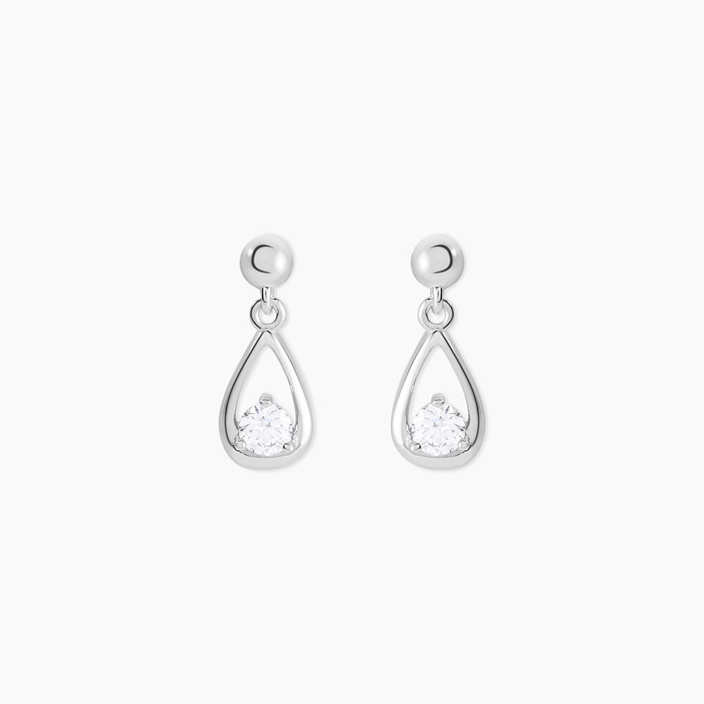 Boucles D'oreilles Puces Bethilda Argent Blanc Oxyde De Zirconium - Puces Femme | Marc Orian