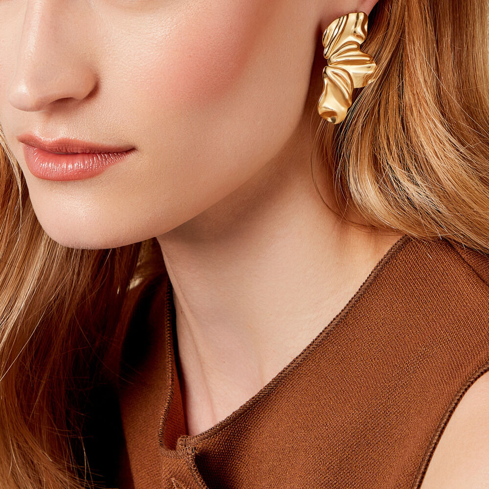 Boucles D'oreilles Puces Myria Acier Jaune - Nouveautés Femme | Marc Orian