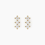Boucles D'oreilles Puces Graziano Or Jaune Diamant Synth&eacute;tique - Boucles d'oreilles mariage Femme | Marc Orian
