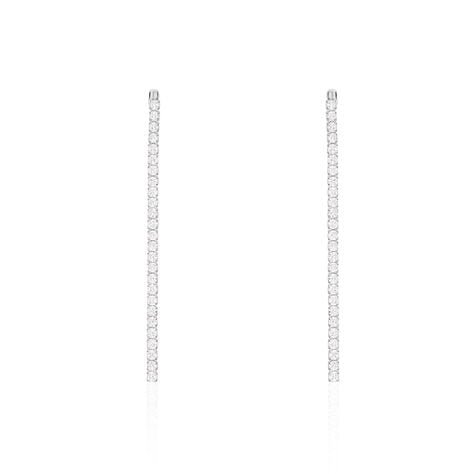 Boucles D'oreilles Pendantes Lou-anne Argent Blanc Oxyde De Zirconium - Pendantes Femme | Marc Orian