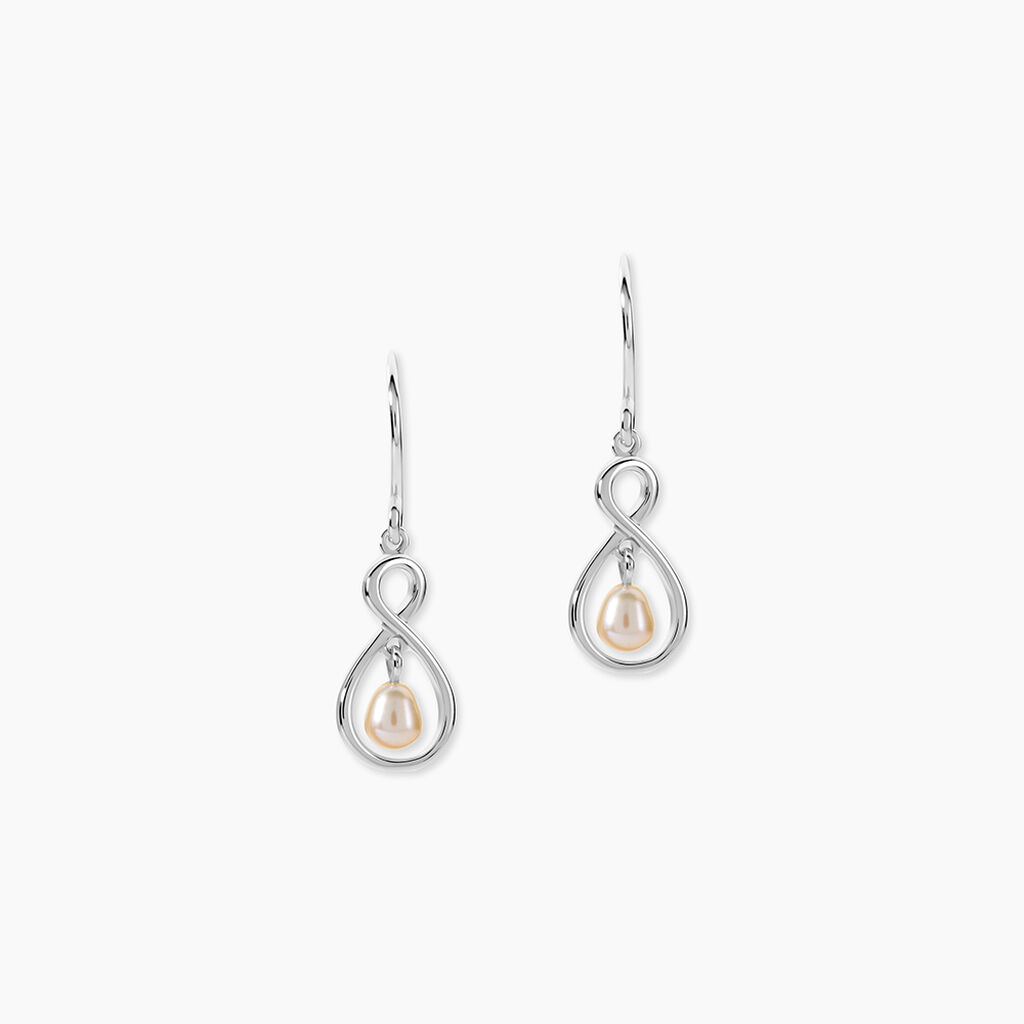 Boucles D'oreilles Pendantes Walae Argent Blanc Perle De Culture - Pendantes Femme | Marc Orian