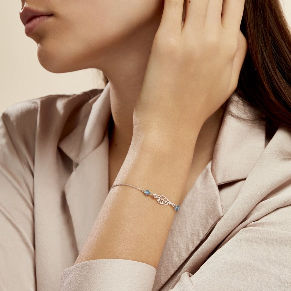 Bracelet Angelika Argent Blanc Pierre De Synthese - Bracelets chaînes Femme | Marc Orian