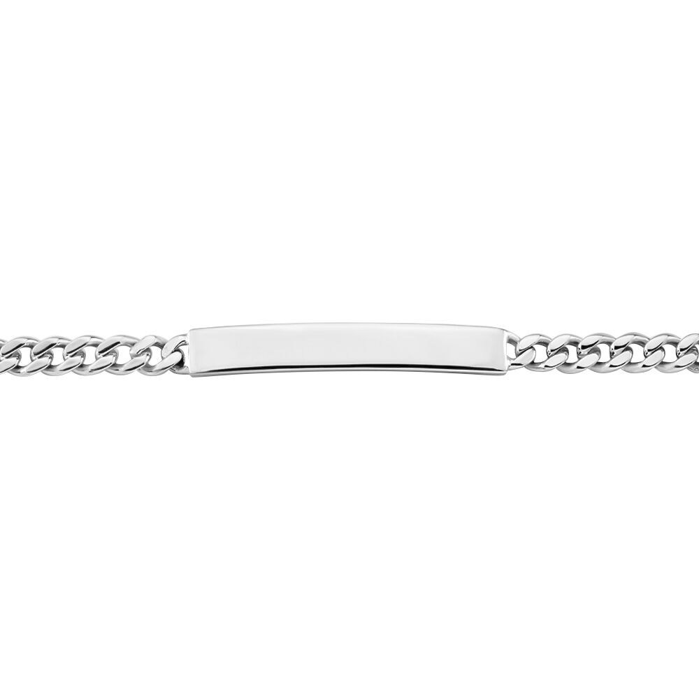 Bracelet Identité Argent Blanc Casper - Gourmettes Homme | Marc Orian