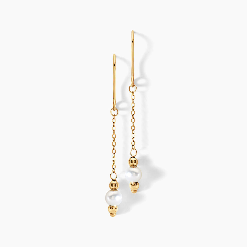 Boucles D'oreilles Pendantes Petrona Or Jaune Perle De Culture - Pendantes Femme | Marc Orian