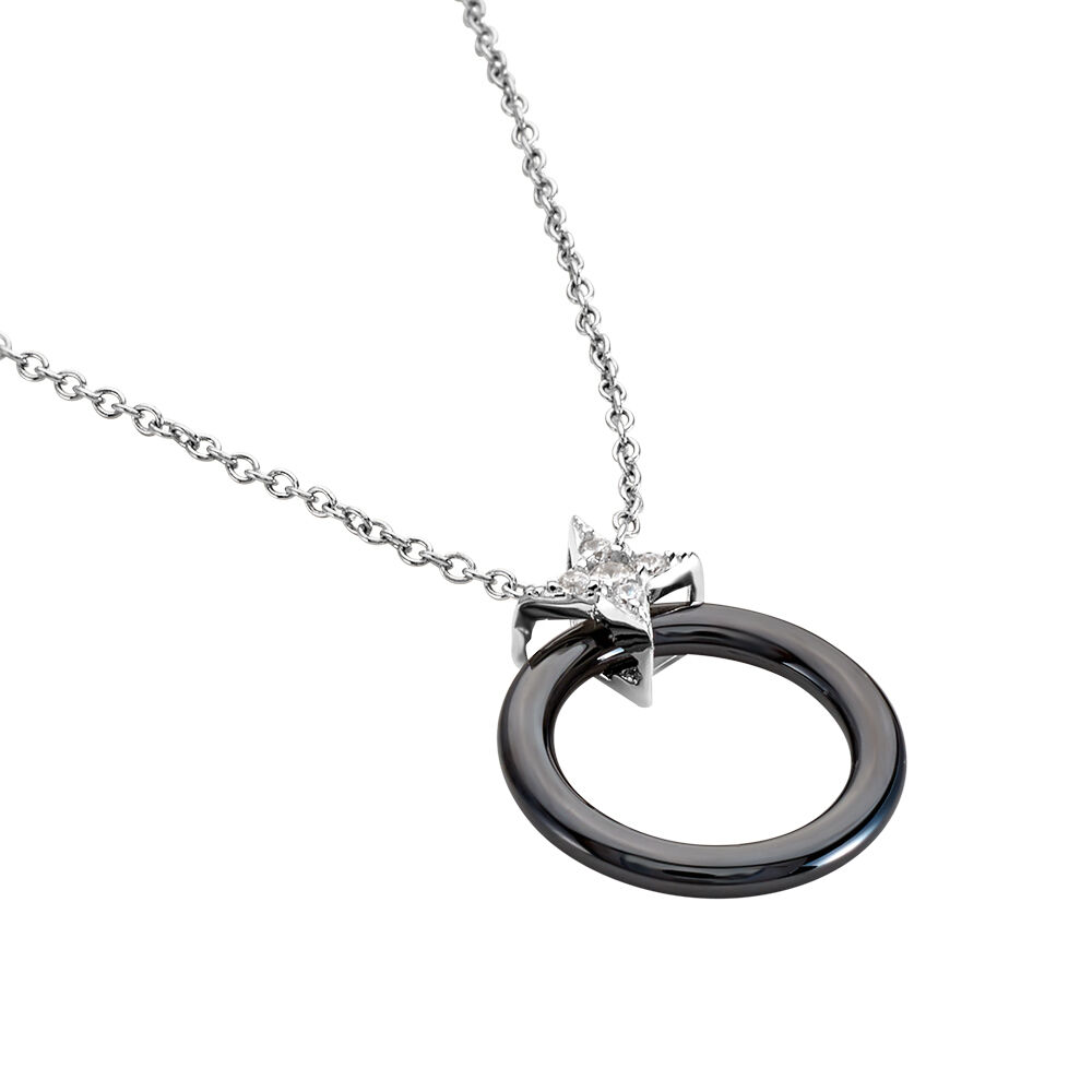 Collier Merelle Argent Blanc Céramique Oxyde De Zirconium - Colliers avec pierres Femme | Marc Orian