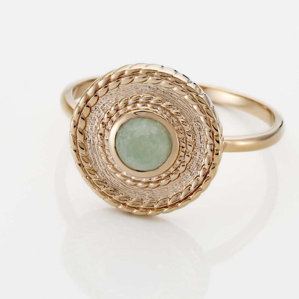 Bague Plaqué Or Jaune Marcia Aventurine - Bagues de promesse Femme | Marc Orian