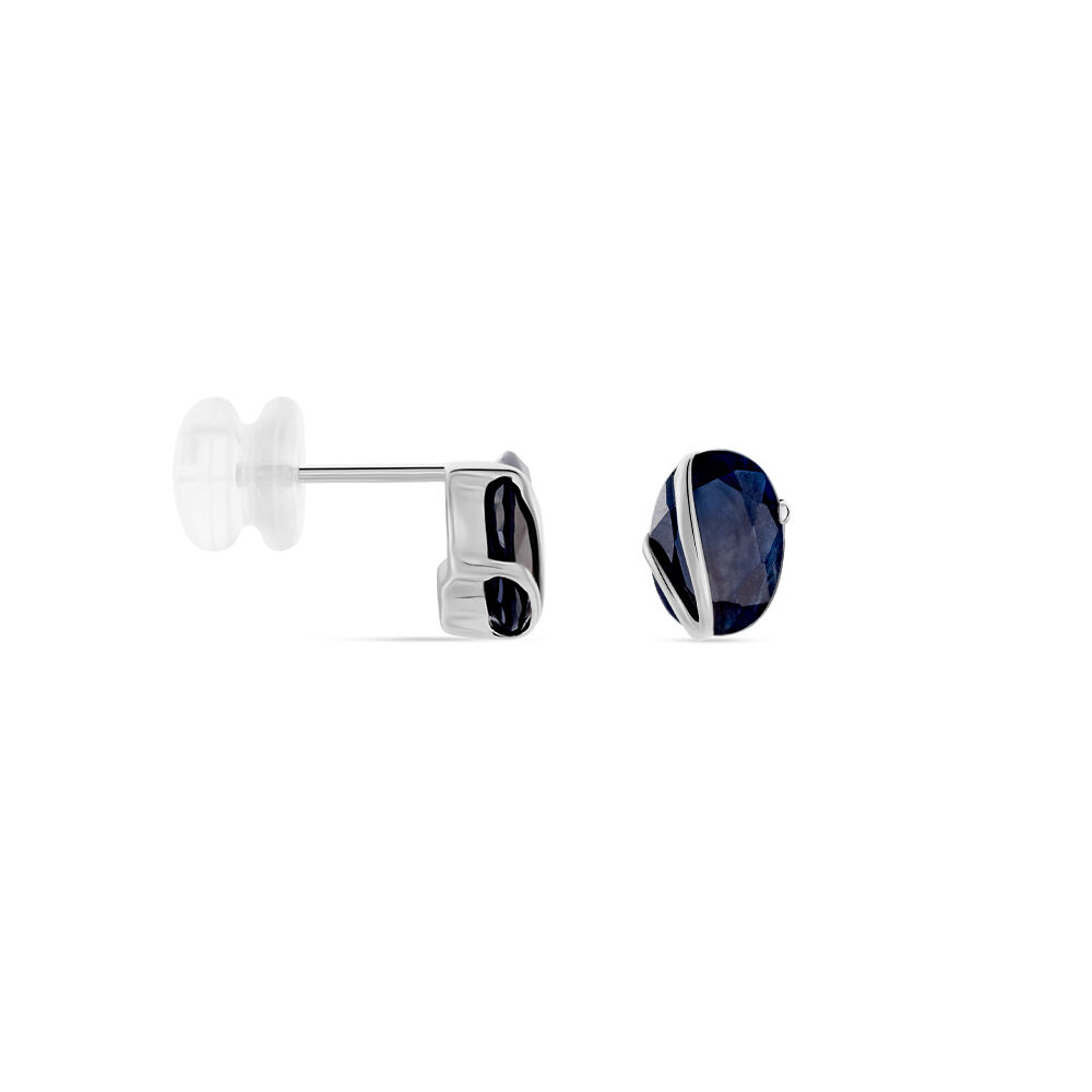 Boucles D'oreilles Puces Prudencia Or Blanc Saphir - Boucles d'oreilles mariage Femme | Marc Orian