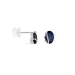 Boucles D'oreilles Puces Prudencia Or Blanc Saphir - Boucles d'oreilles mariage Femme | Marc Orian