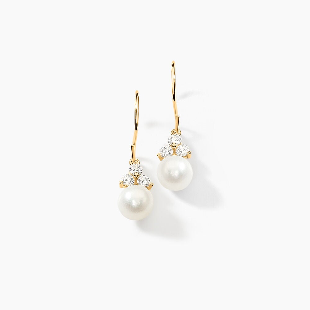 Boucles D'oreilles Pendantes Taissia Or Jaune Perle De Culture - Boucles d'oreilles mariage Femme | Marc Orian