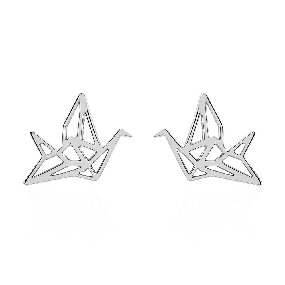 Boucles D'oreilles Puces Colombe Argent Blanc - Puces Femme | Marc Orian