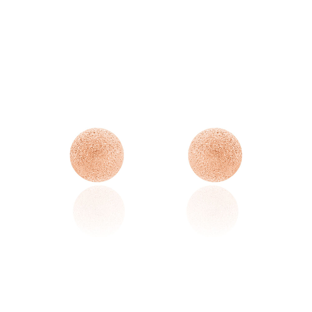 Boucles D'oreilles Puces Fidelia Boule Sablee Or Rose - Puces Femme | Marc Orian