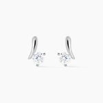 Boucles D'oreilles Pendantes April Argent Blanc Oxyde De Zirconium - Puces Femme | Marc Orian