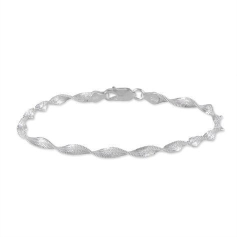 Bracelet Ciana Torsade Diamante Argent Blanc - Bracelets mailles Femme | Marc Orian