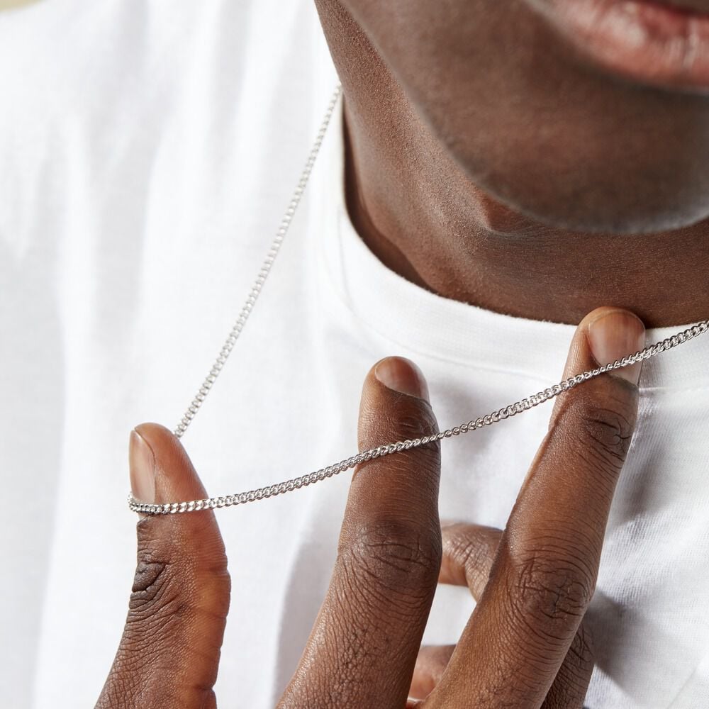 Collier Casper Argent Blanc - Chaines Homme | Marc Orian