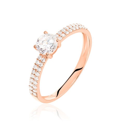 Bague Solitaire Dayna Or Rose Oxyde De Zirconium - Solitaires Femme | Marc Orian
