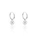 Creoles Elvyn Argent Blanc - Boucles d'oreilles pampille Femme | Marc Orian