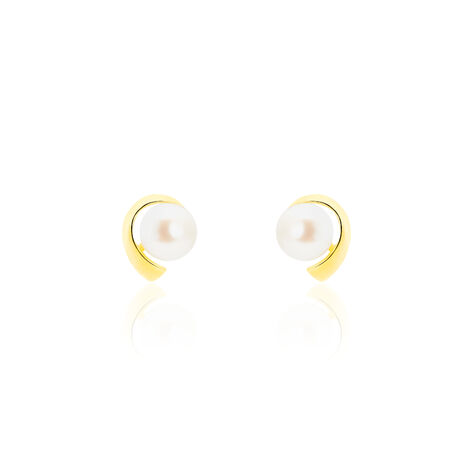 Boucles D'oreilles Puces Odelle Or Jaune Perle De Culture - Puces Femme | Marc Orian