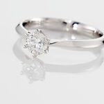 Bague Solitaire Veronika Or Blanc Diamant - Parures de mariage Femme | Marc Orian