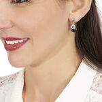 Boucles D'oreilles Pendantes H&eacute;l&eacute;ane Argent Blanc C&eacute;ramique Et Oxyde - Pendantes Femme | Marc Orian