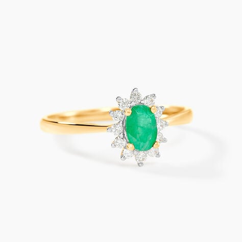 Bague Vladimir Or Jaune  Emeraude Diamants - Bagues vintage Femme | Marc Orian
