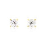Boucles D'oreilles Puces Doreen Carre Or Jaune Oxyde De Zirconium - Puces Femme | Marc Orian