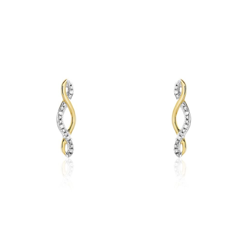 Boucles D'oreilles Puces Or Jaune Abisai Diamants - Puces Femme | Marc Orian