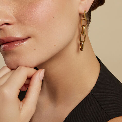 Boucles D'oreilles Pendantes Auray Acier Jaune - Pendantes  | Marc Orian