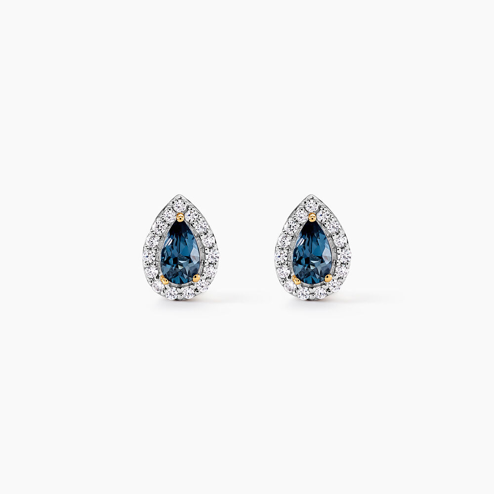 Boucles D'oreilles Puces Or Jaune Leroy Topaze - Puces Femme | Marc Orian