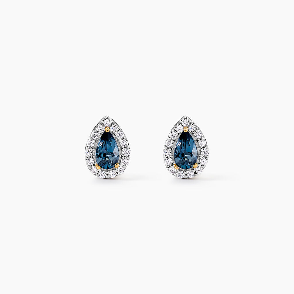 Boucles D'oreilles Puces Or Jaune Leroy Topaze - Puces Femme | Marc Orian