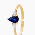 Bague Glykeria Or Jaune Saphir Diamant - Solitaires Femme | Marc Orian