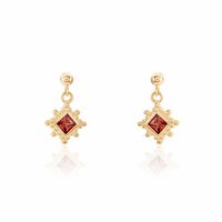 Boucles D'oreilles Pendantes Bobbie Plaqué Or Jaune Oxyde De Zirconium