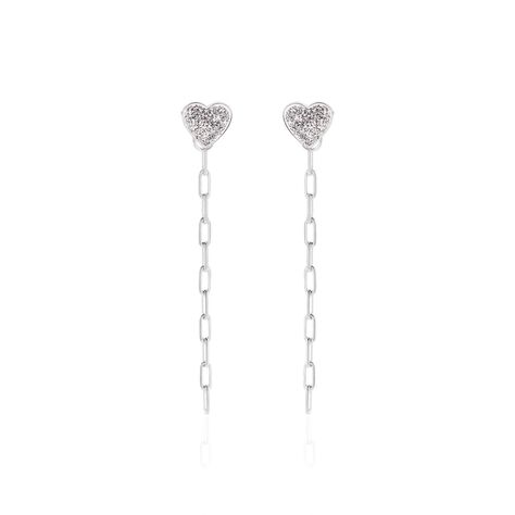 Boucles D'oreilles Pendantes Etincelante Argent Blanc - Boucles d'oreilles Pendantes Femme | Marc Orian