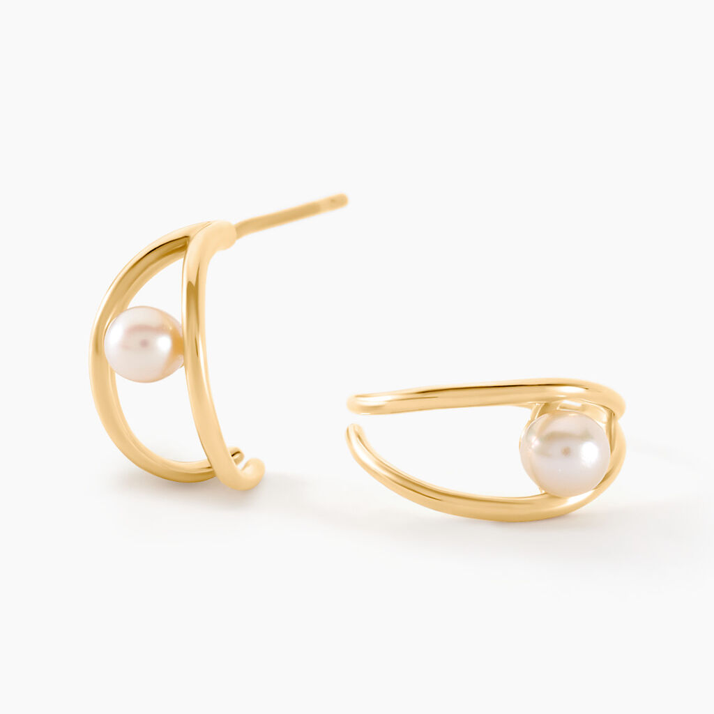 Créoles Alton Or Jaune Perle De Culture - Créoles Femme | Marc Orian