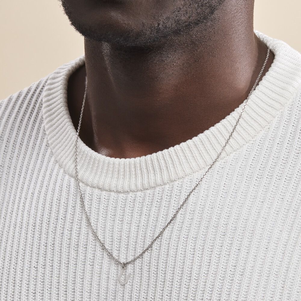 Pendentif Ionia Lettre Or Blanc - Pendentifs Famille | Marc Orian