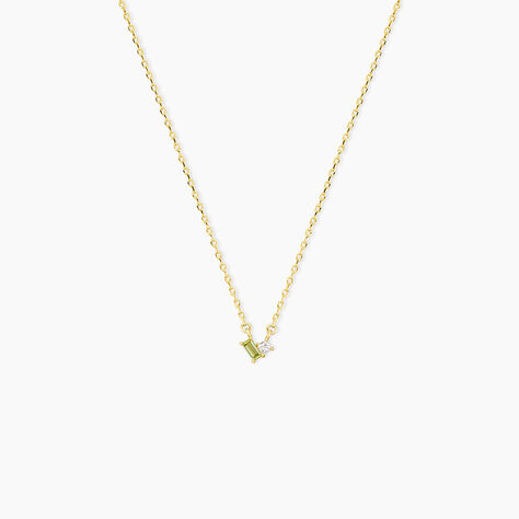 Collier Poem Argent Jaune P&eacute;ridot Oxyde De Zirconium - Colliers avec pierres Femme | Marc Orian