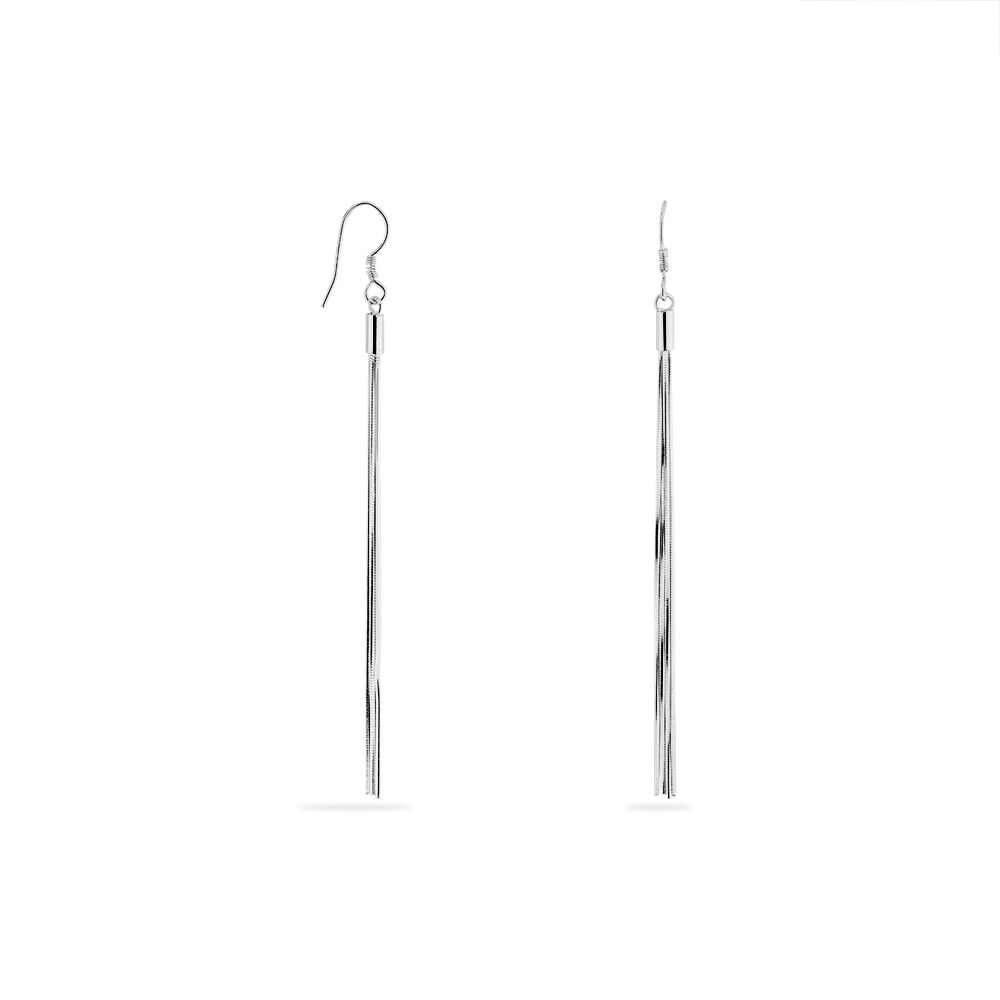 Boucles D'oreilles Pendantes Yaka Argent Blanc - Pendantes Femme | Marc Orian