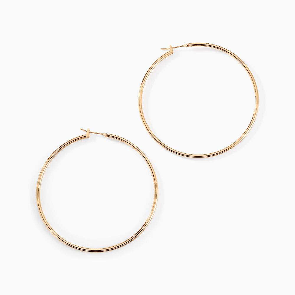 Cr&eacute;oles Ada Lisse Plaqu&eacute; Or Jaune - Grosses cr&eacute;oles Femme | Marc Orian