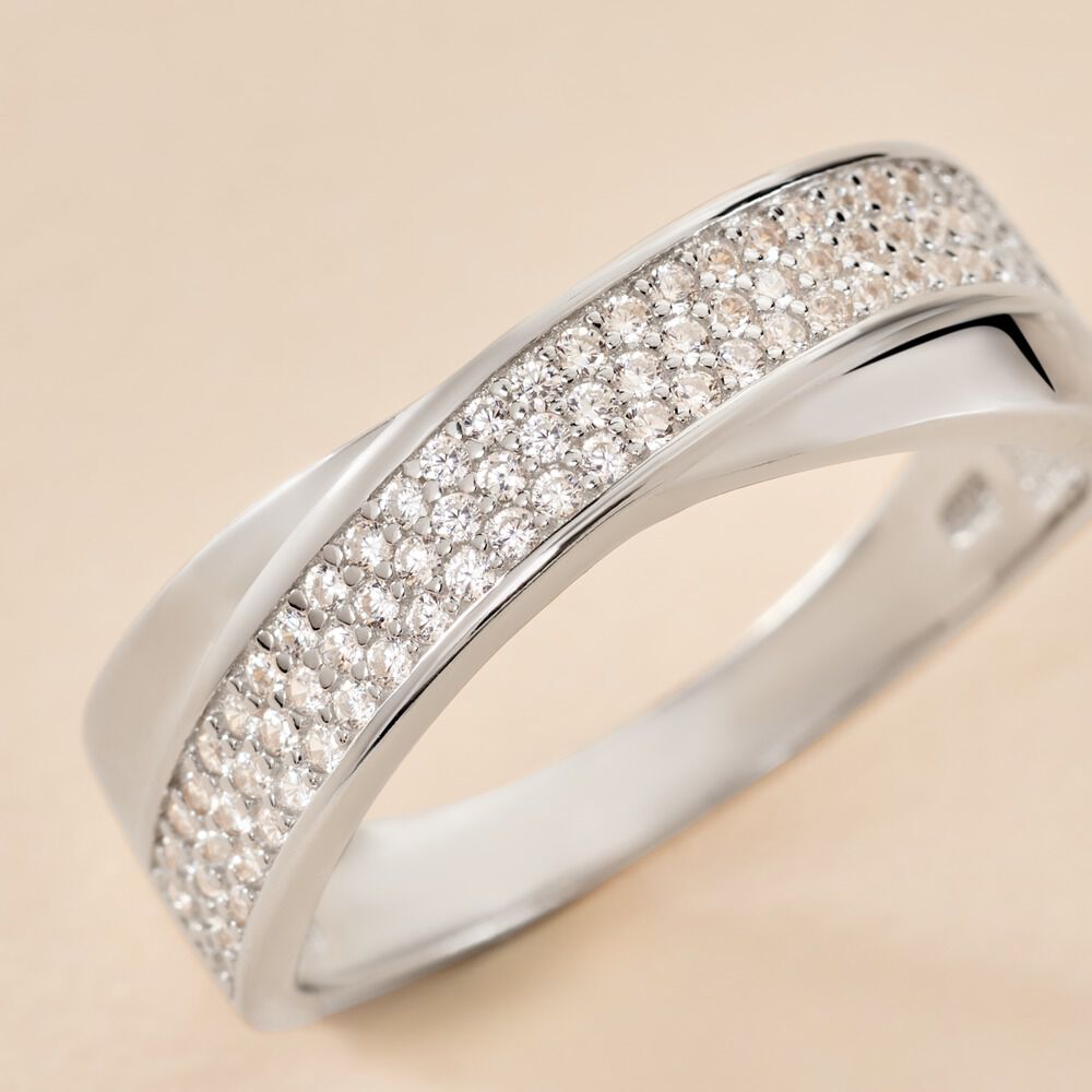 Bague Kawtare Argent Blanc Oxyde De Zirconium - Bagues avec pierre Femme | Marc Orian