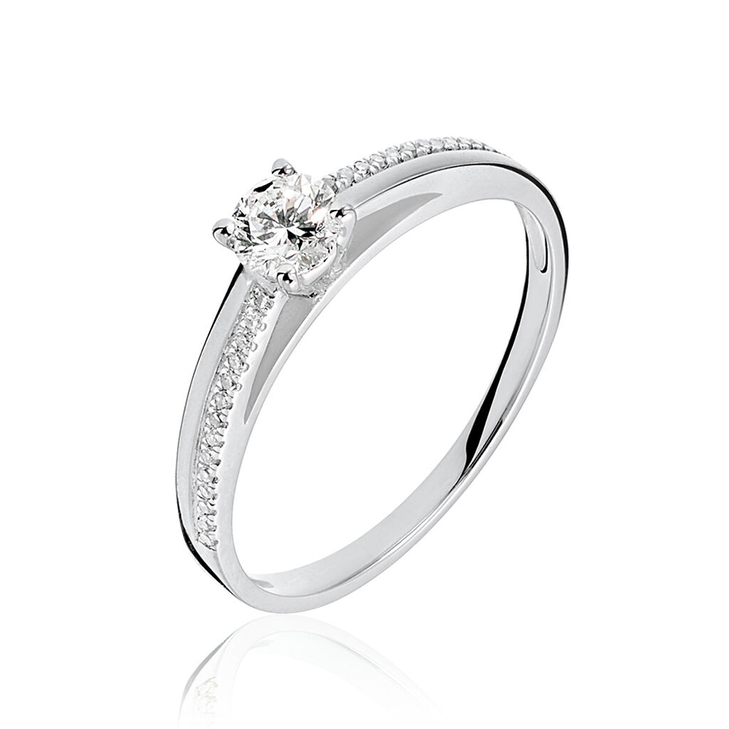 Bague Solitaire Alexandra Or Blanc Diamant - Bagues Solitaire Femme | Marc Orian