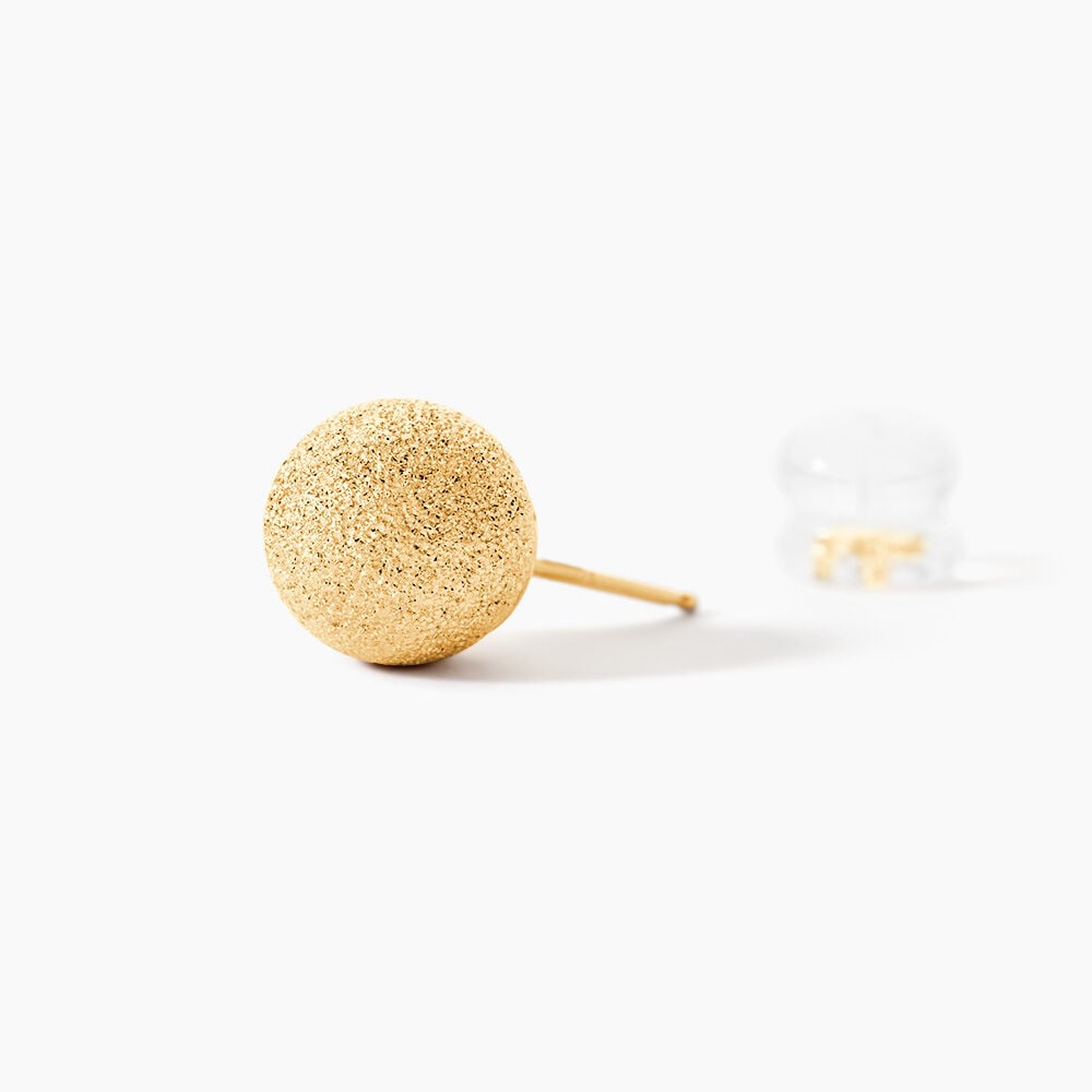 Boucles D'oreilles Puces Fidelia Boule Sablee Or Jaune - Puces Femme | Marc Orian