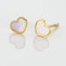 Boucles D'oreilles Puces Amaryllis Coeur Or Jaune Nacre - Puces Enfant | Marc Orian
