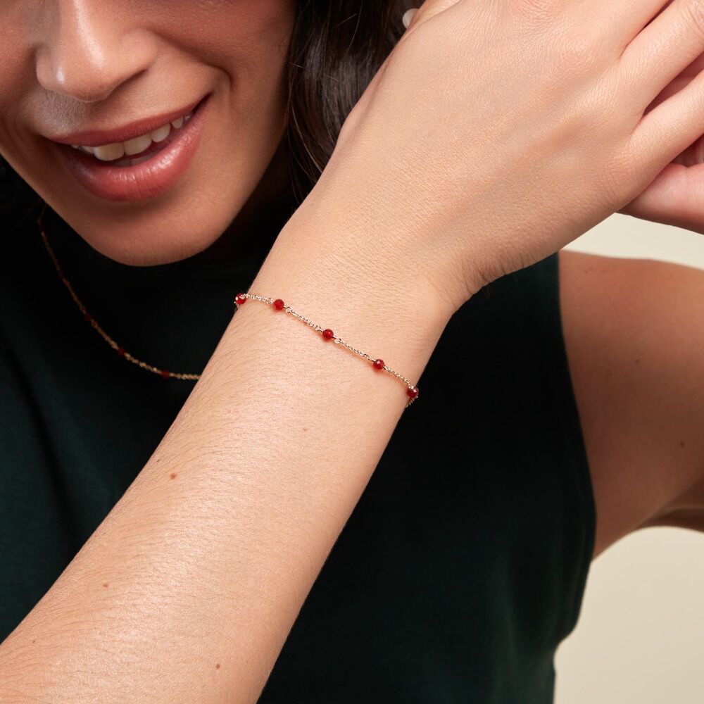 Bracelet Calliope Plaqu&eacute; Or Dor&eacute; Agate - Bracelets fantaisie Femme | Marc Orian