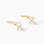 Boucles D'oreilles Pendantes Chastity Or Jaune Oxyde De Zirconium - Pendantes Femme | Marc Orian