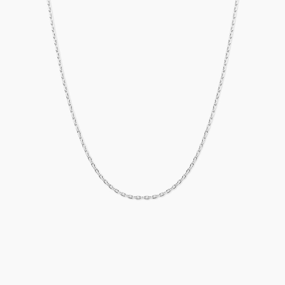 Cha&icirc;ne Claudine Maille For&ccedil;at Argent Blanc - Colliers fantaisie Femme | Marc Orian