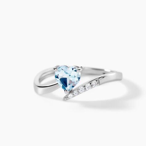 Bague Eva Or Blanc Topaze Et Oxyde De Zirconium - Bagues pierres fines Femme | Marc Orian