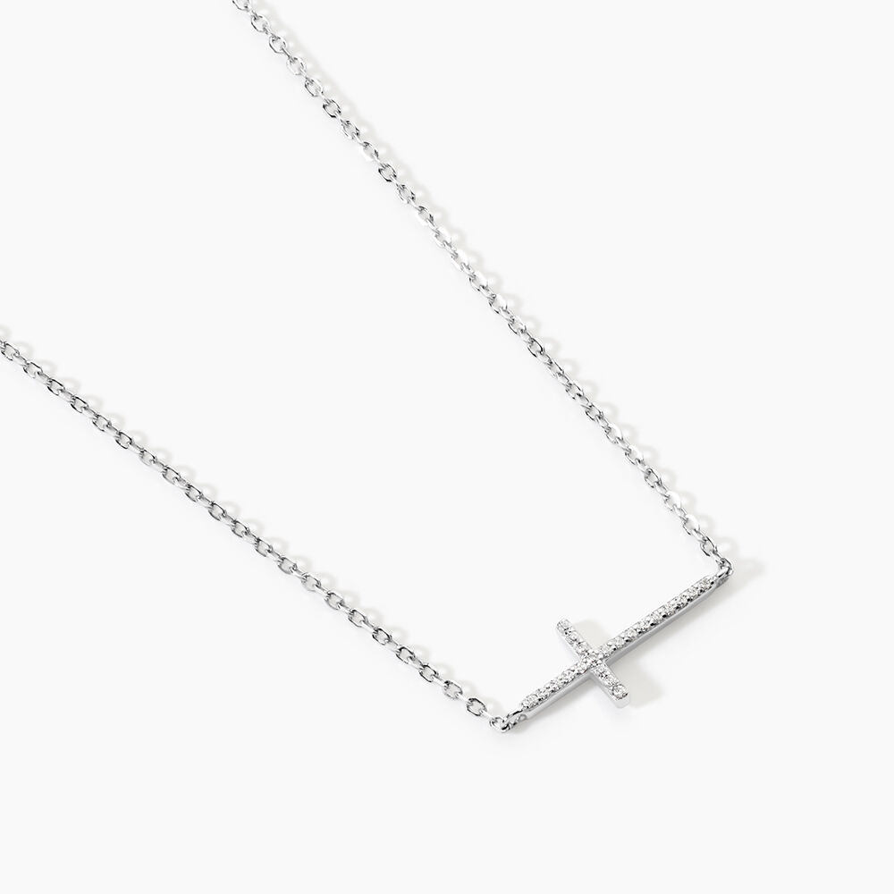 Collier Rayan Argent Blanc Oxyde De Zirconium - Colliers avec pierres Femme | Marc Orian