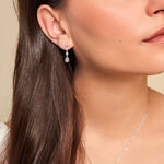 Boucles D'oreilles Pendantes Hida Argent Blanc Oxyde De Zirconium - Pendantes Femme | Marc Orian